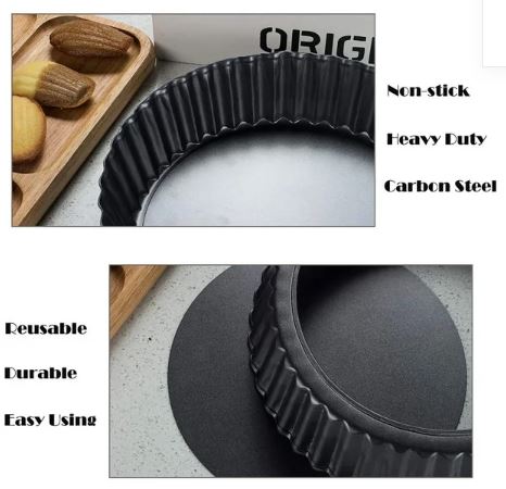 Nonstick & Quick Release Coating Loose Bottom Quiche Tart Pan