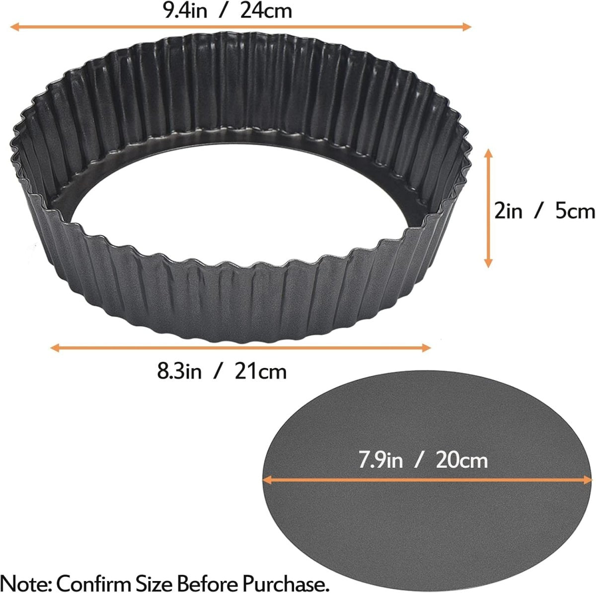 Nonstick & Quick Release Coating Loose Bottom Quiche Tart Pan