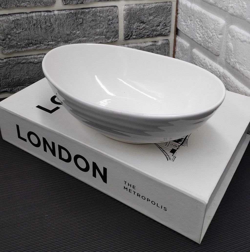 Oval Ceramic Serving Bowl