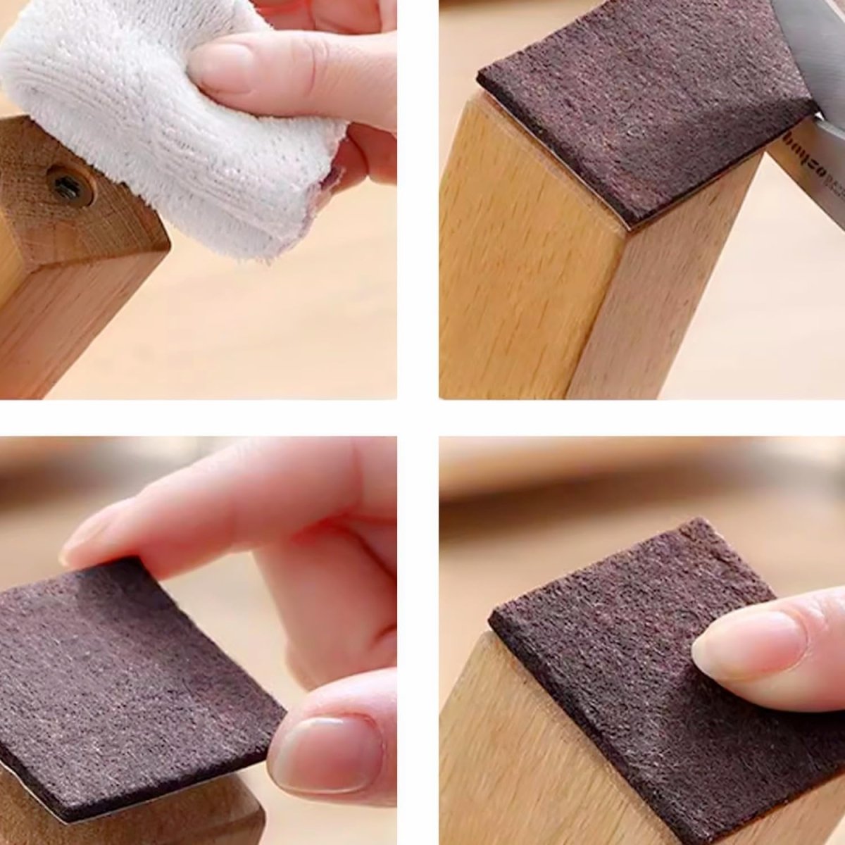 Pack of 12 - 4cm Sized Stick-On Self Adhesive Felt Pads