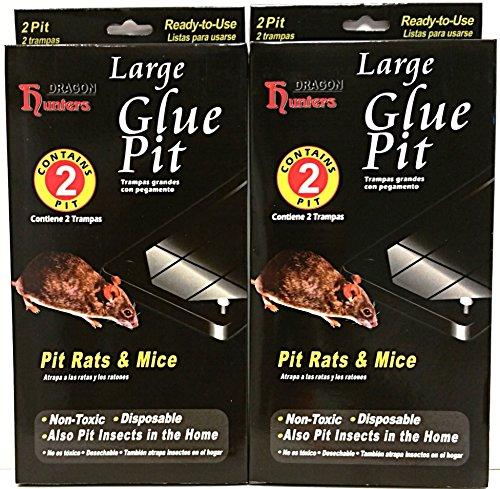 Pack of 2 - Glue Pit Poison Free Adhesive Mouse Glue Traps