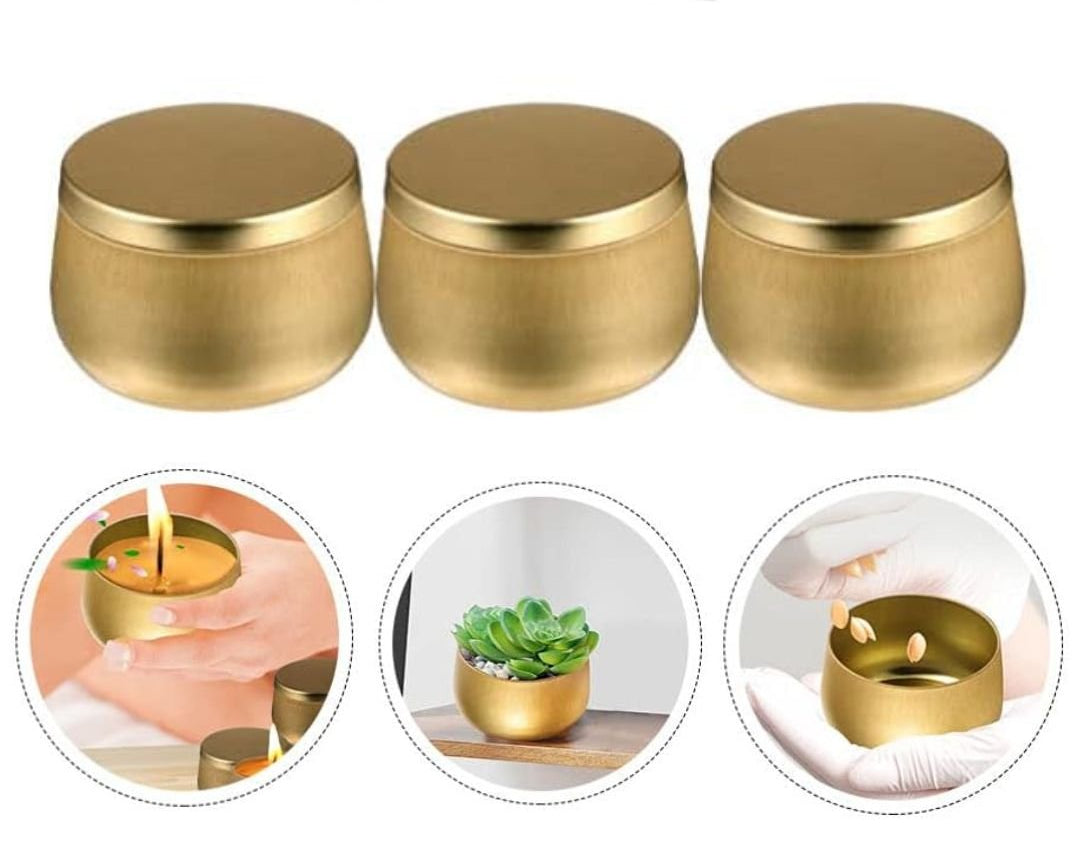Pack of 3 - Multipurposed Empty Tins, Candle Tins