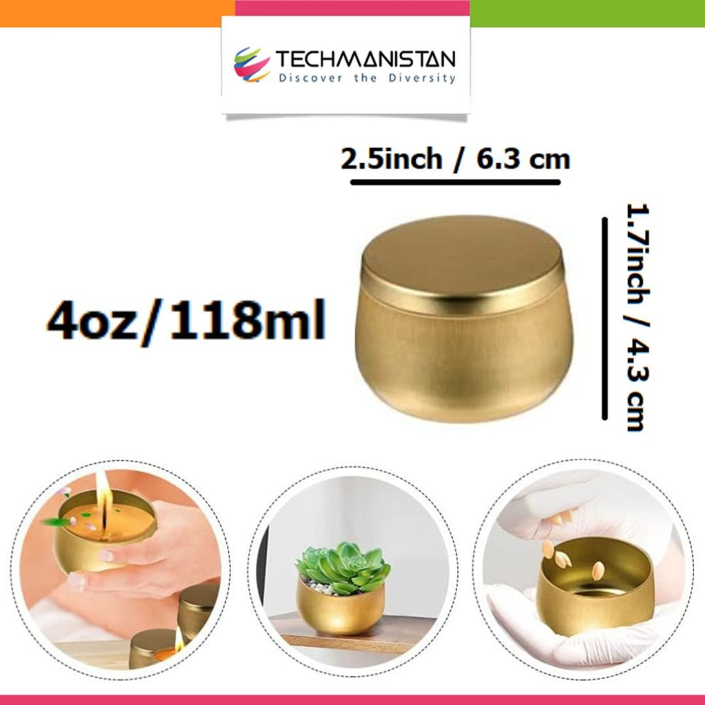 Pack of 3 - Multipurposed Empty Tins, Candle Tins