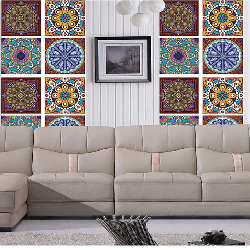 Pack of 4 - 3D Embossed Assorted Truck Art Themed Tiles Sticker (Each Sticker Size: 6x6 Inches)