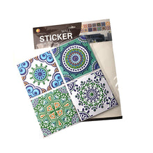 Pack of 4 - 3D Embossed Assorted Truck Art Themed Tiles Sticker (Each Sticker Size: 6x6 Inches)