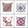 Pack of 4 - Geometric Ethnic Design Cushion Covers Set Without Filling, Cushions For Sofa, Printed Cushion Covers For Sofa, Fancy Cushion Covers For Bed, Sofa Pillow Covers, Sofa Cushion Set, Cushion Covers 4 Piece Set Without Filling