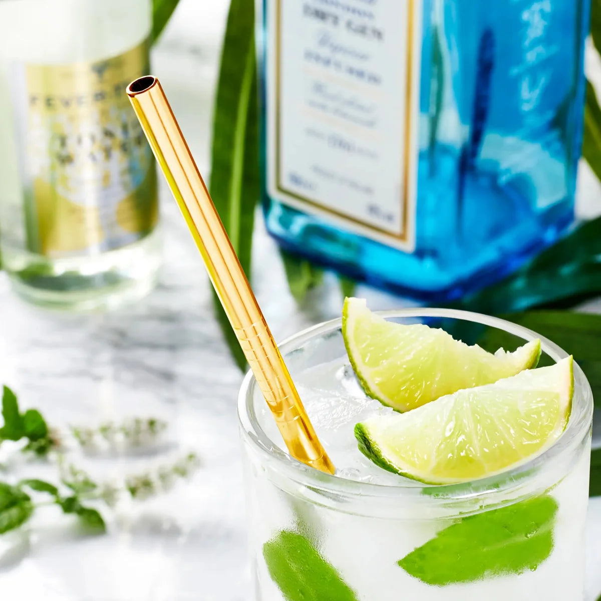 Pack of 5 - Different Diameters Stainless Steel Reusable Drinking Straws With Cleaning Brush