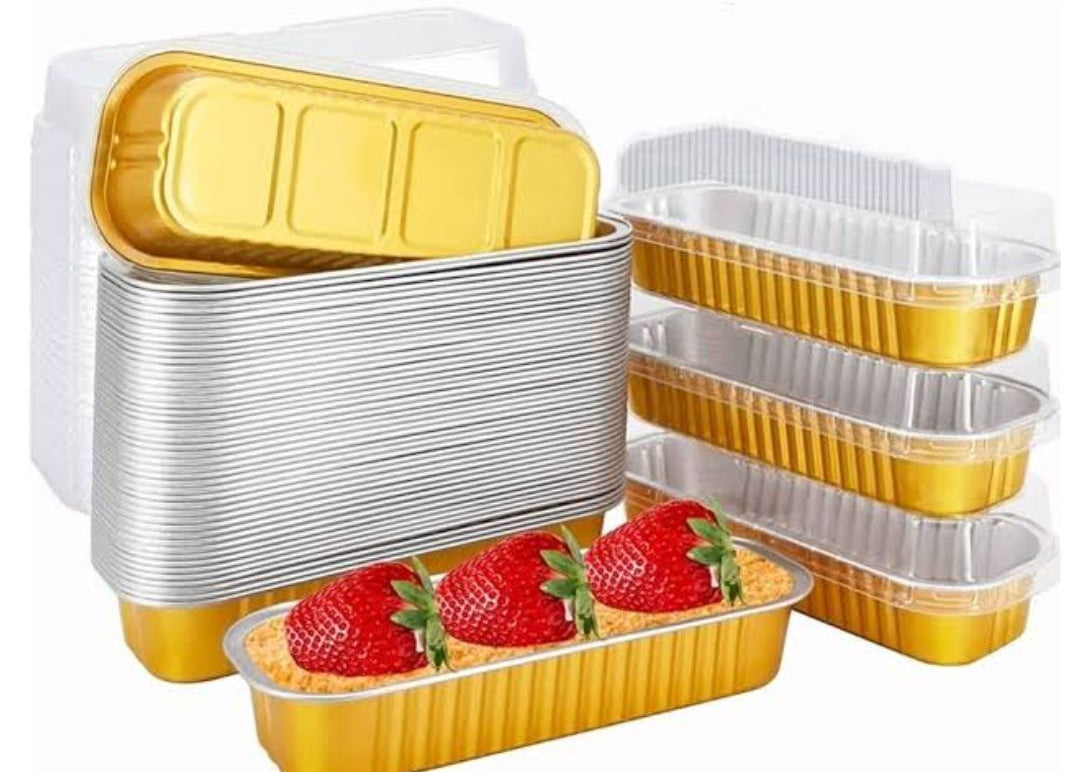 Pack of 5 - Disposable Baking Tins Foil Pans With Lids