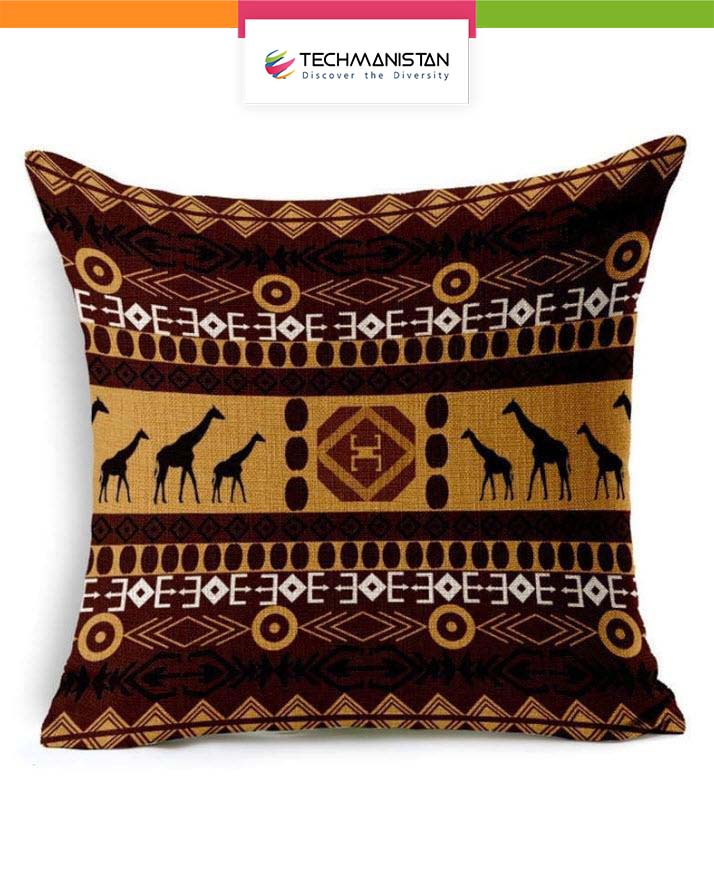 Pack Of 5 - Ethnic Design Cushions - Multicolor cushion covers Without Filling, Cushioncover for Sofa Designer Fancy Geometric pillows printed set