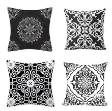 Pack of 5 - Random Design Black & White Geometric Cushion Covers, Throw Pillow, Decorative Case, Without Filling