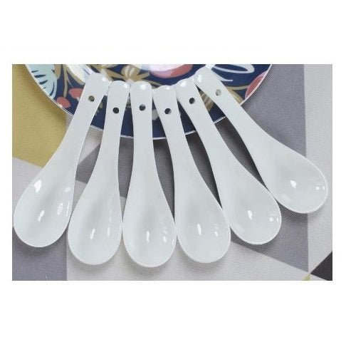 Pack of 6 - Ceramic Soup Spoons