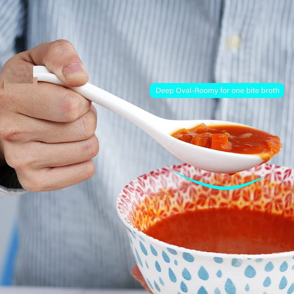 Pack of 6 - Ceramic Soup Spoons