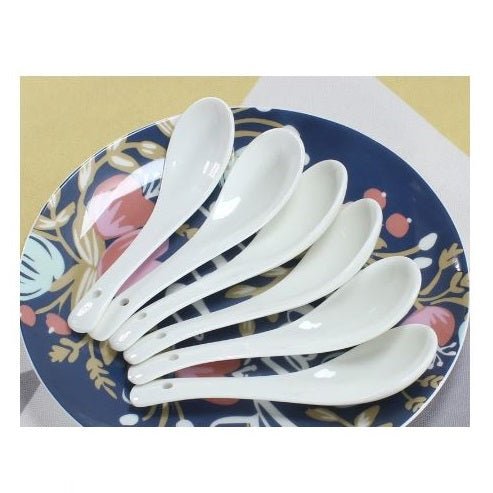 Pack of 6 - Ceramic Soup Spoons
