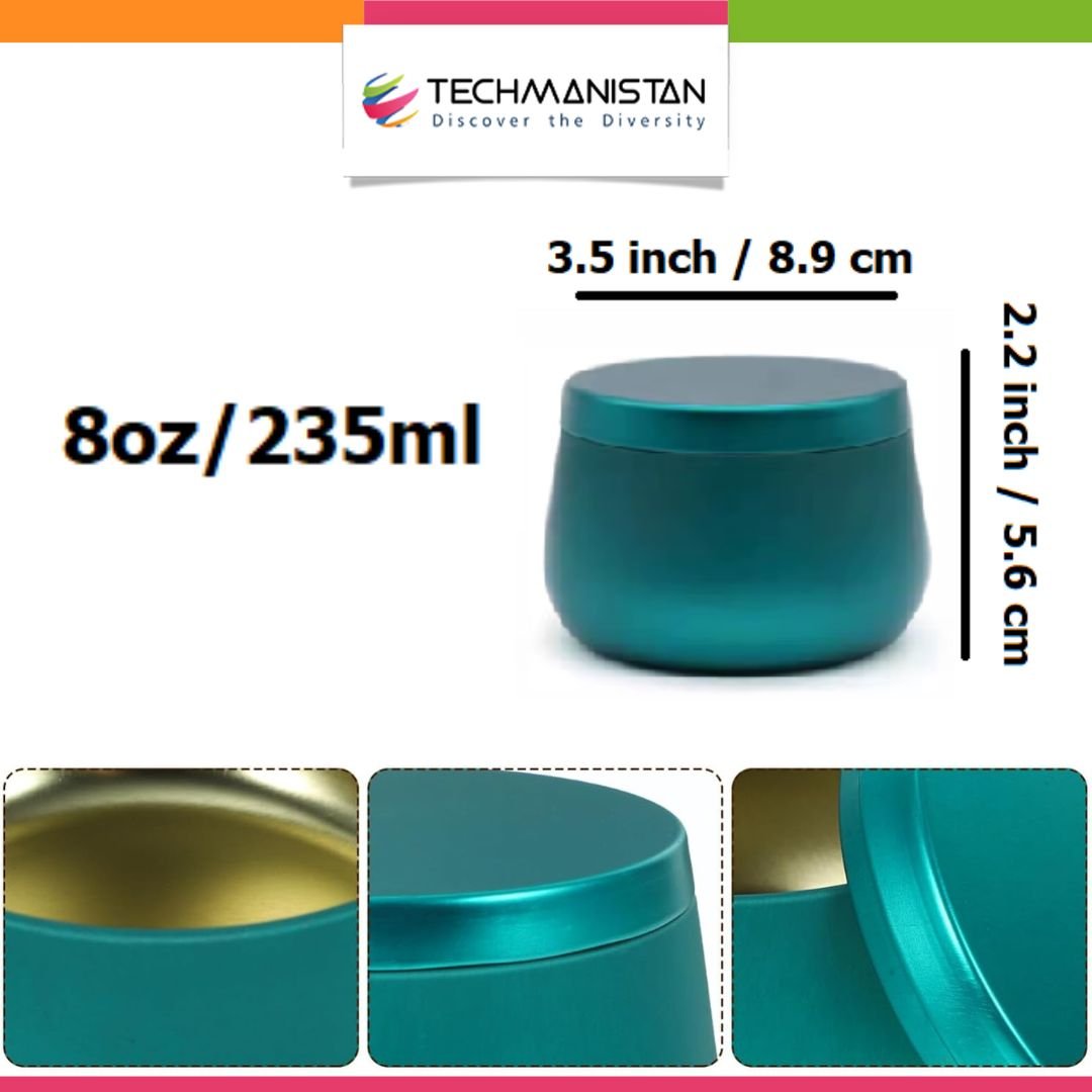 Pack of 6 - Multipurposed Empty Tins, Candle Tins