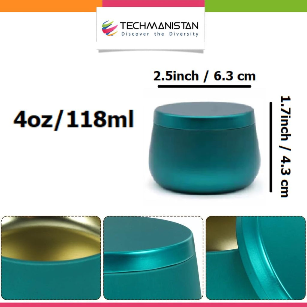 Pack of 6 - Multipurposed Empty Tins, Candle Tins