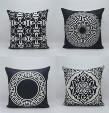 Pack of 6 - Random Design Black & White Geometric Cushion Covers, Throw Pillow, Decorative Case, Without Filling, Bedroom
