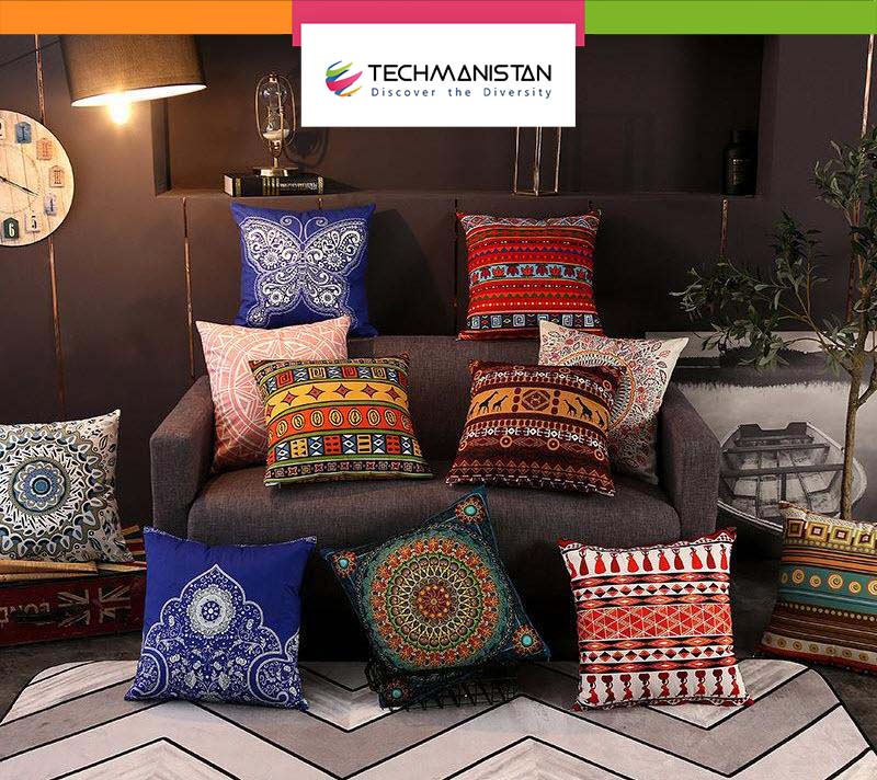 Pack Of 9 Ethnic Design African Geometric Cushions Without Filling, Cushions For Sofa, Printed Cushion Covers For Sofa, Fancy Cushion Covers For Bed, Sofa Pillow Covers, Sofa Cushion Set, Cushion Covers 4 Piece Set Without Filling