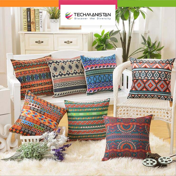 Pack Of 9 Ethnic Design African Geometric Cushions Without Filling, Cushions For Sofa, Printed Cushion Covers For Sofa, Fancy Cushion Covers For Bed, Sofa Pillow Covers, Sofa Cushion Set, Cushion Covers 4 Piece Set Without Filling