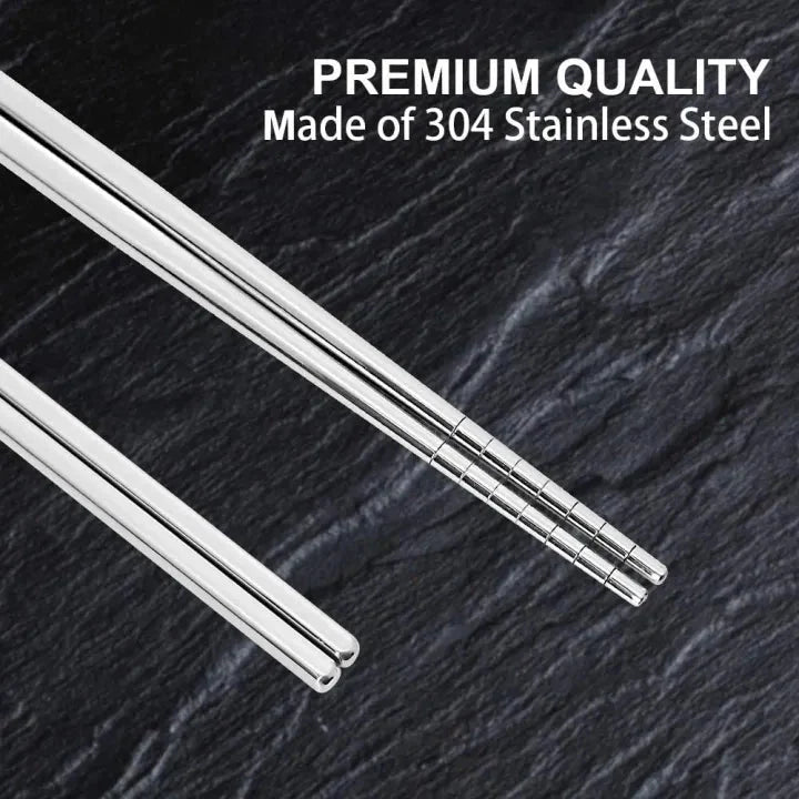 Pair of 5 Stainless Steel Chopsticks