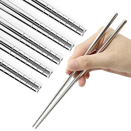 Pair of 5 Stainless Steel Chopsticks