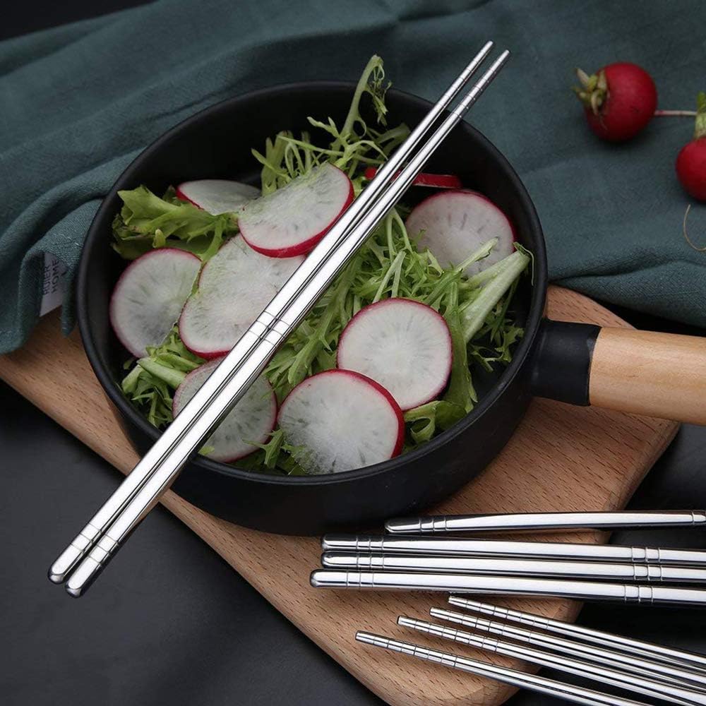 Set of 5 Pairs - SUS 304 Stainless Steel Chopsticks