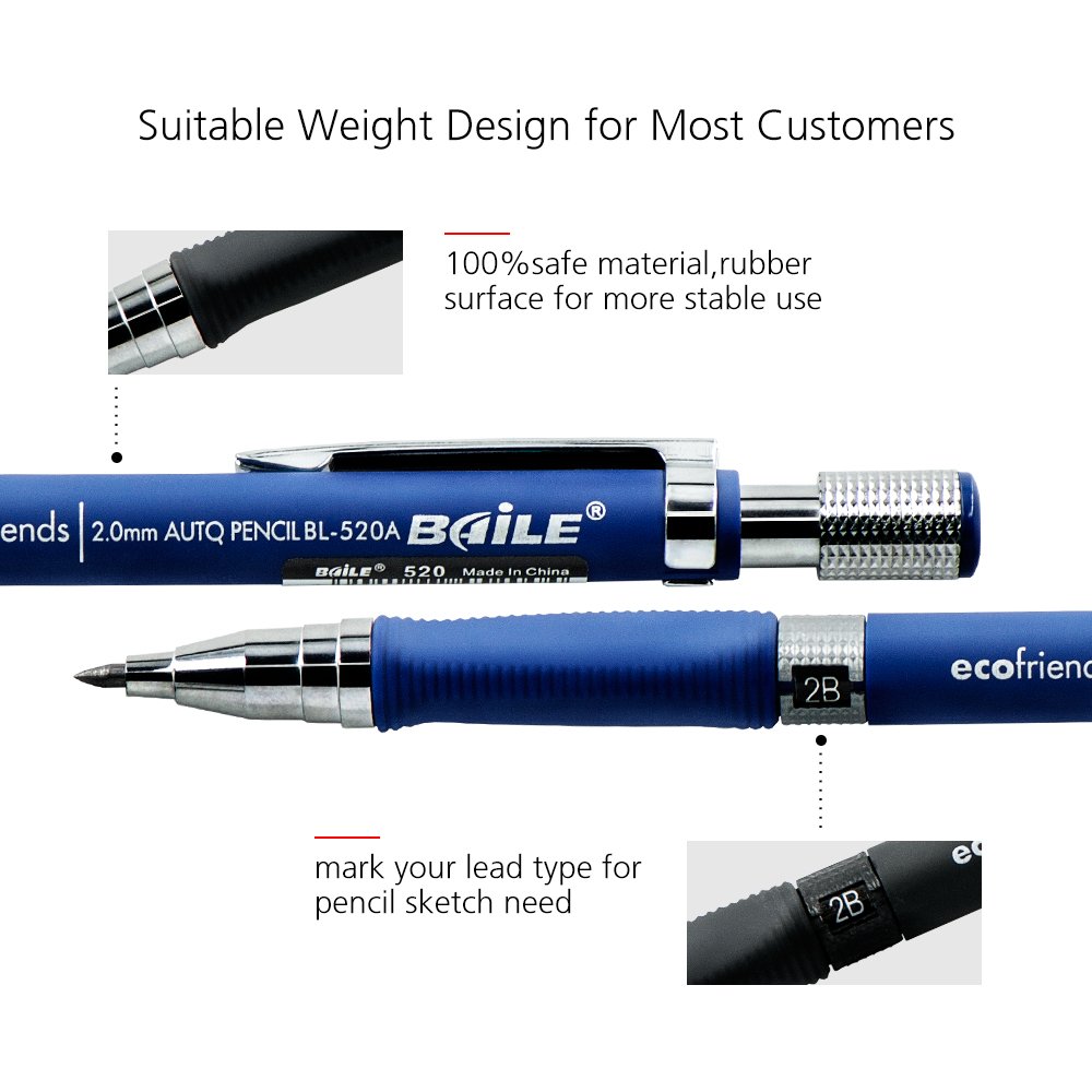 Plastic Body 2mm Mechanical Pencil Clutch Pencil