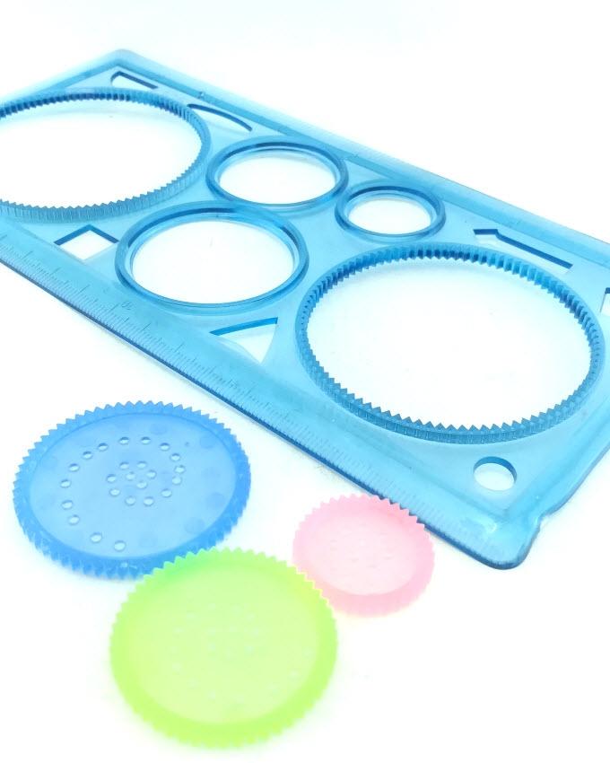 Plastic Spirograph Design Ruler Set