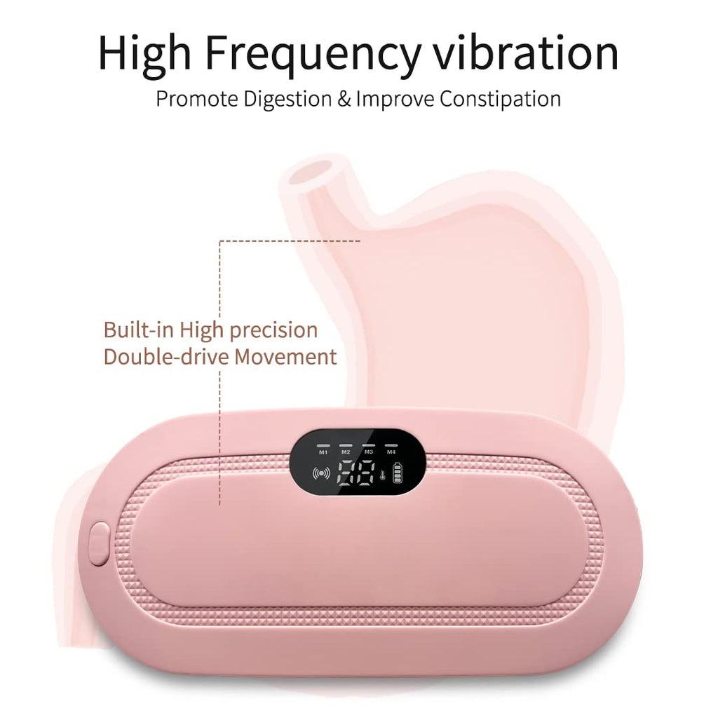Portable Cordless Heating Pad for Menstrual Cramps Relief | 3-Temperature & 4-Massage Modes | Stomach & Back Pain Relief Device for Women