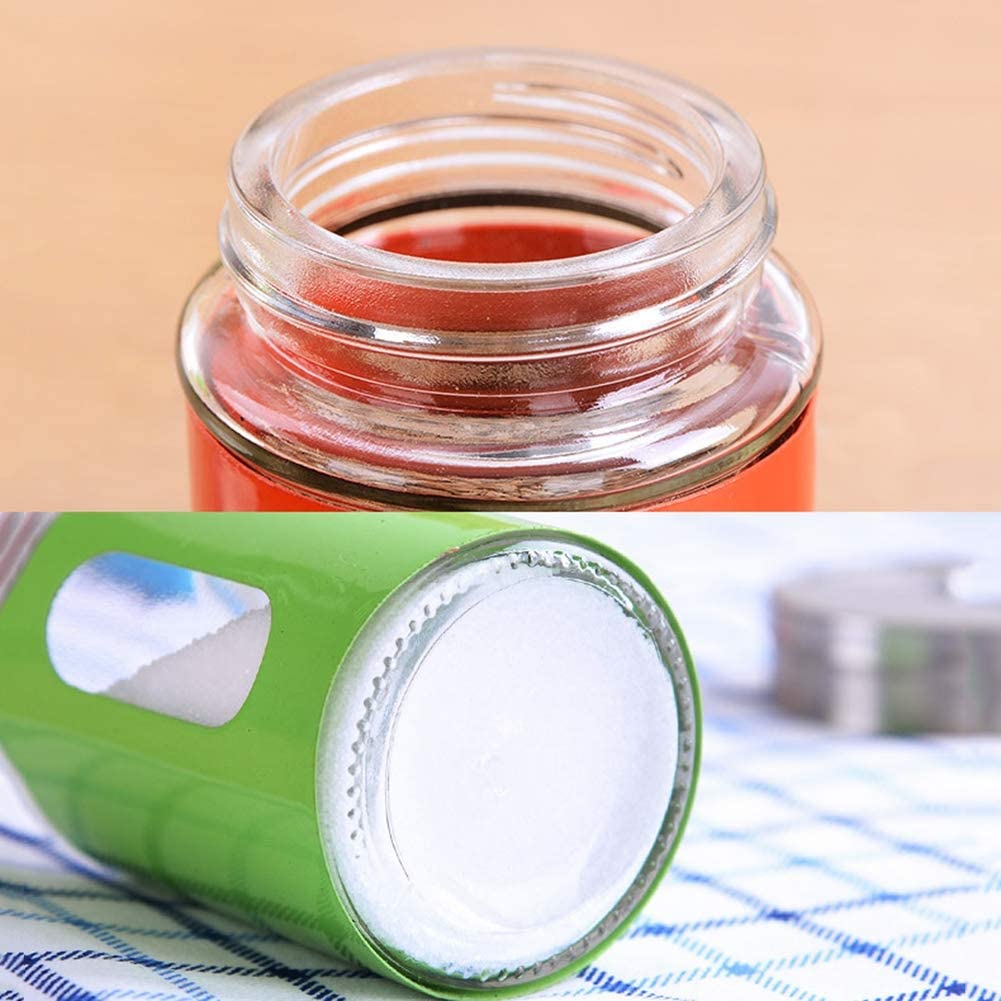 Random Color - 1 Piece Stainless Steel Cover Glass Salt & Pepper Mill With 3 Sized Holes, Spice Container, Salt Mill, Spice Bottle, Retro Spice Jar