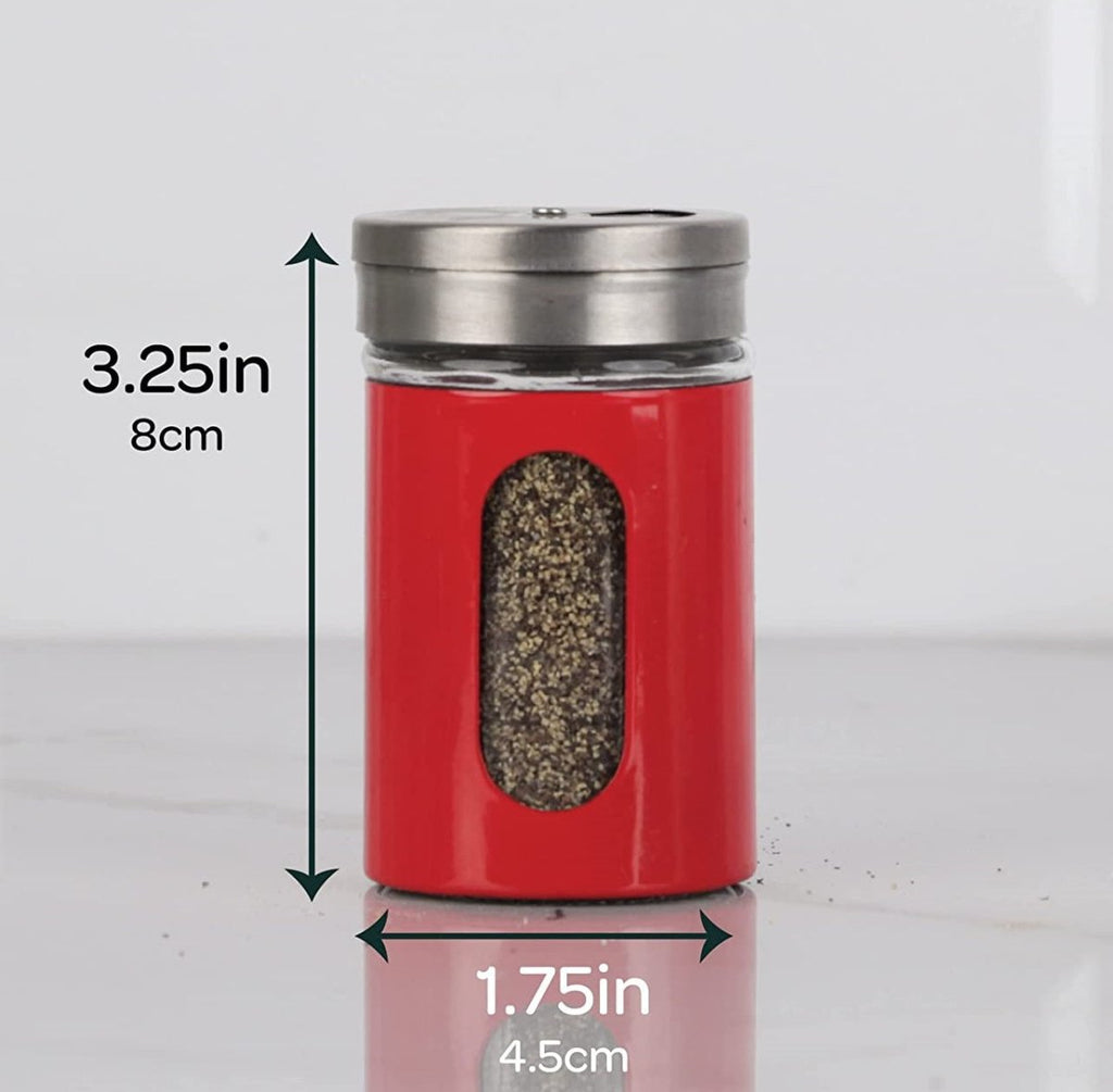 Random Color - 1 Piece Stainless Steel Cover Glass Salt & Pepper Mill With 3 Sized Holes, Spice Container, Salt Mill, Spice Bottle, Retro Spice Jar