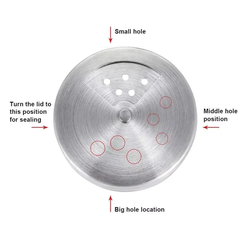 Random Color - 1 Piece Stainless Steel Cover Glass Salt & Pepper Mill With 3 Sized Holes, Spice Container, Salt Mill, Spice Bottle, Retro Spice Jar