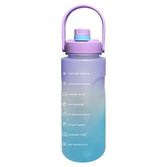 Random Color 2 Liter Multicolor Large Capacity Water Bottle With Motivational Quotes & Time Maker Instructions
