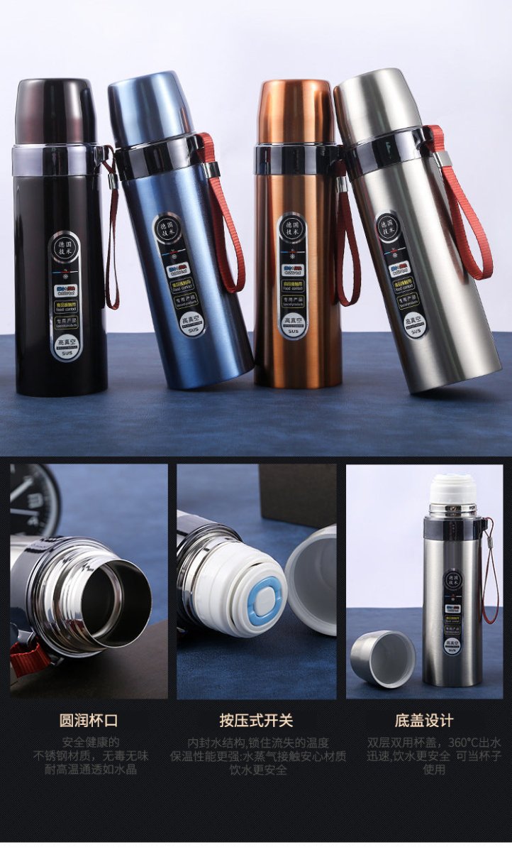 Random Color - 500ml Portable Durable Stainless Steel Vacuum Thermic Flask