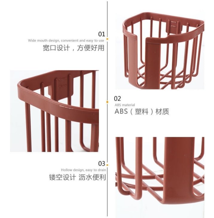 Random Color - Punch Free Wall Mounted Bathroom Tissue Roll Holder