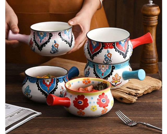 Random Color/Print Korean Bowl With Handle