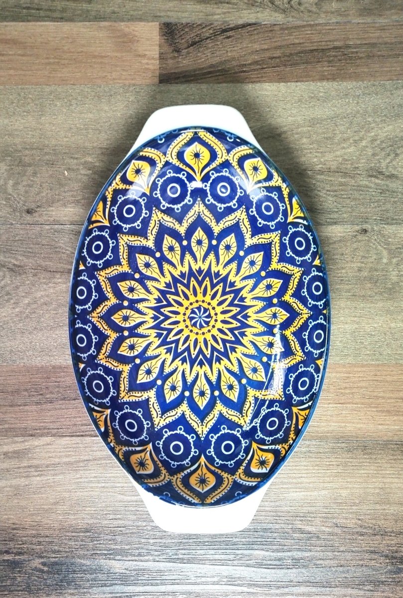 Random Design Ceramic Serving Bowl