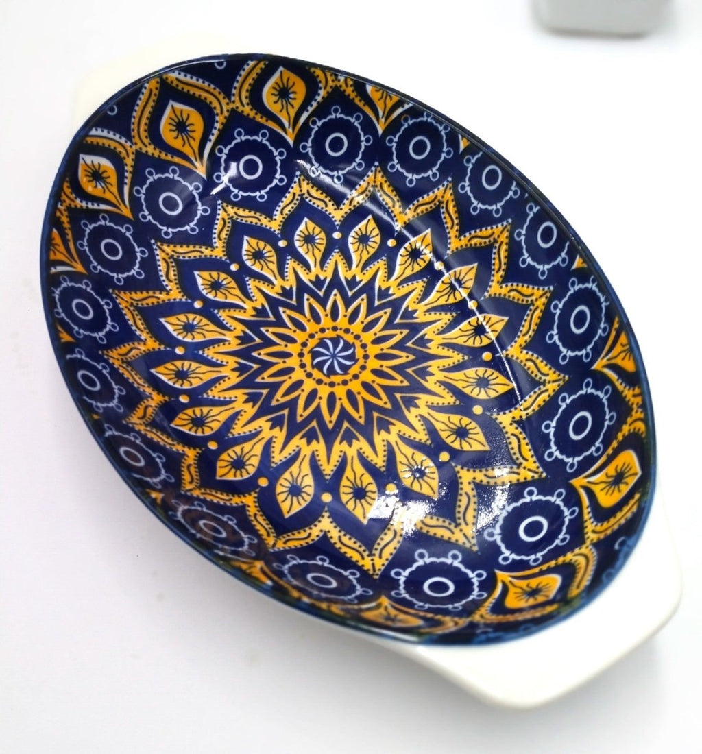 Random Design Ceramic Serving Bowl