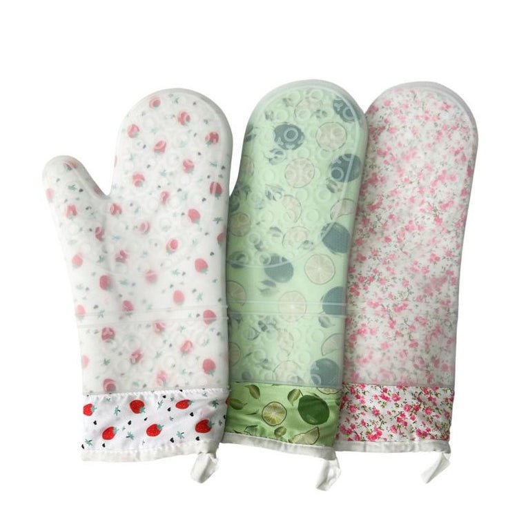 Random Design Cotton Gloves with Silicon Coating