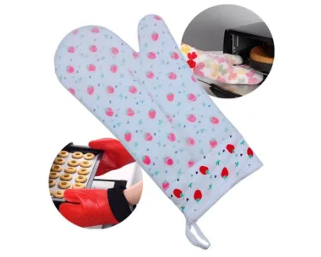 Random Design Cotton Gloves with Silicon Coating