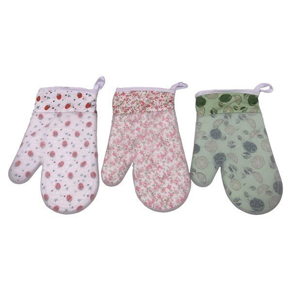 Random Design Cotton Gloves with Silicon Coating