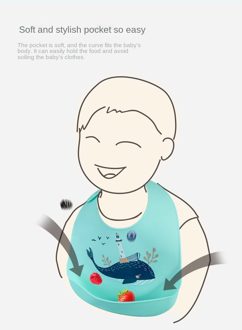 Random Design Print Silicone Baby Bib
