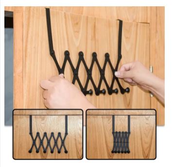 Retractable Over The Door Hook Organizer Rack