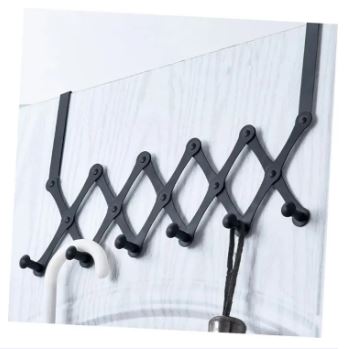 Retractable Over The Door Hook Organizer Rack