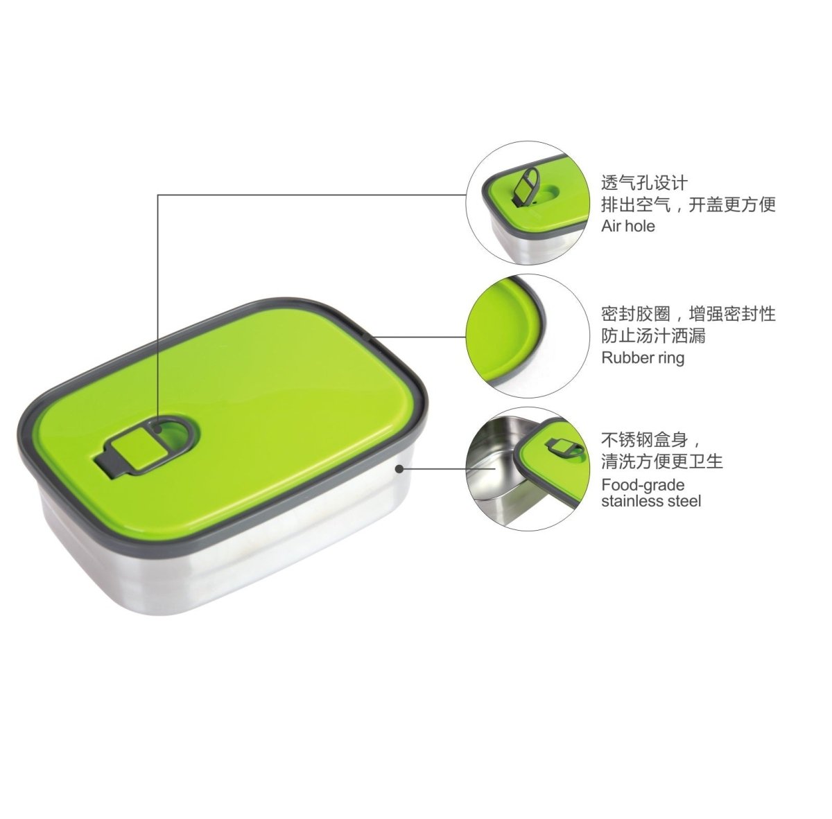 Reusable Large Capacity Stainless Steel Lunch Box