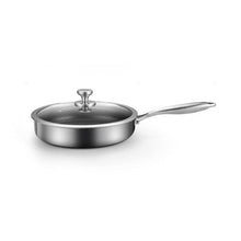 Stainless Steel Laser Coated Honeycomb Frying Pan with Glass Lid