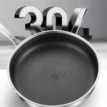 Stainless Steel Laser Coated Honeycomb Frying Pan with Glass Lid
