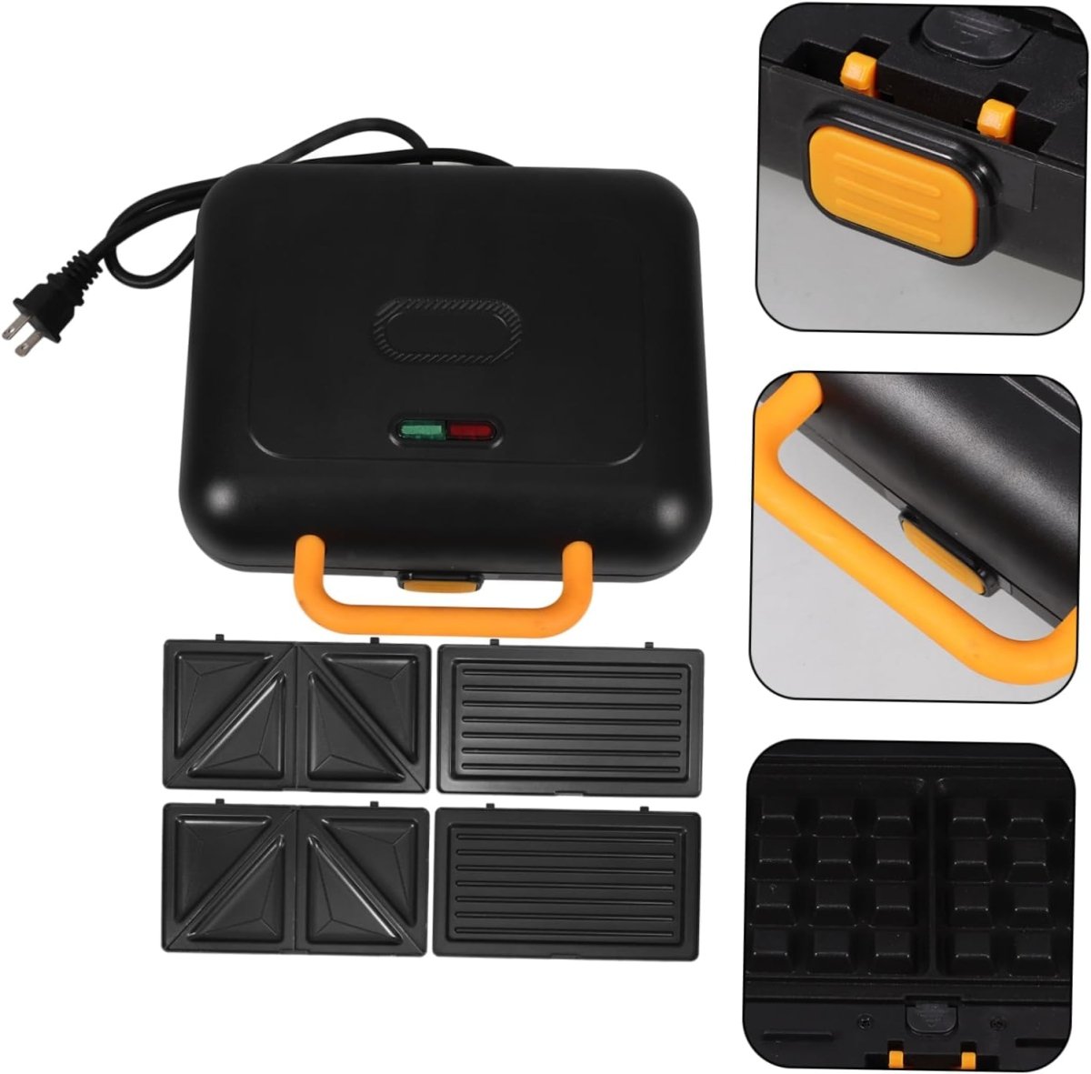 Sandwich Waffle Maker with 3-in-1 Attachments