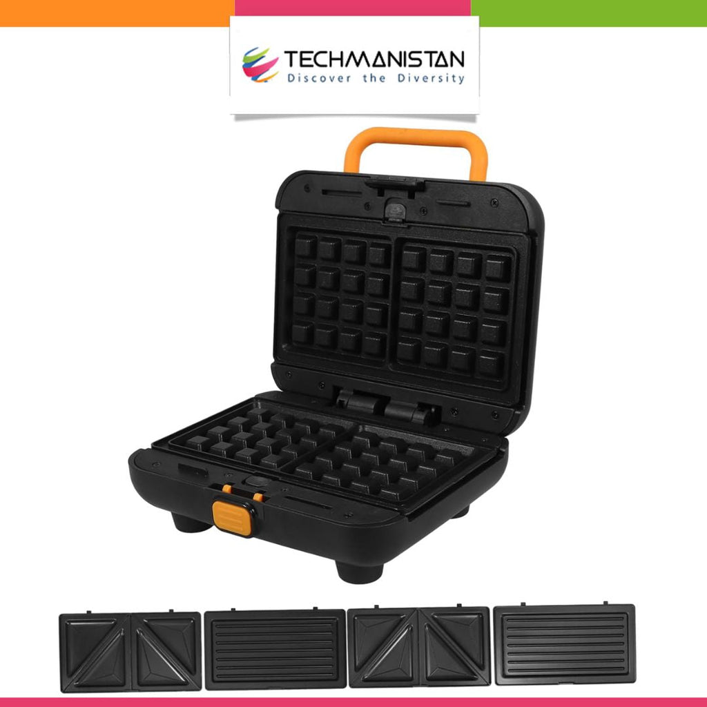 Sandwich Waffle Maker with 3-in-1 Attachments