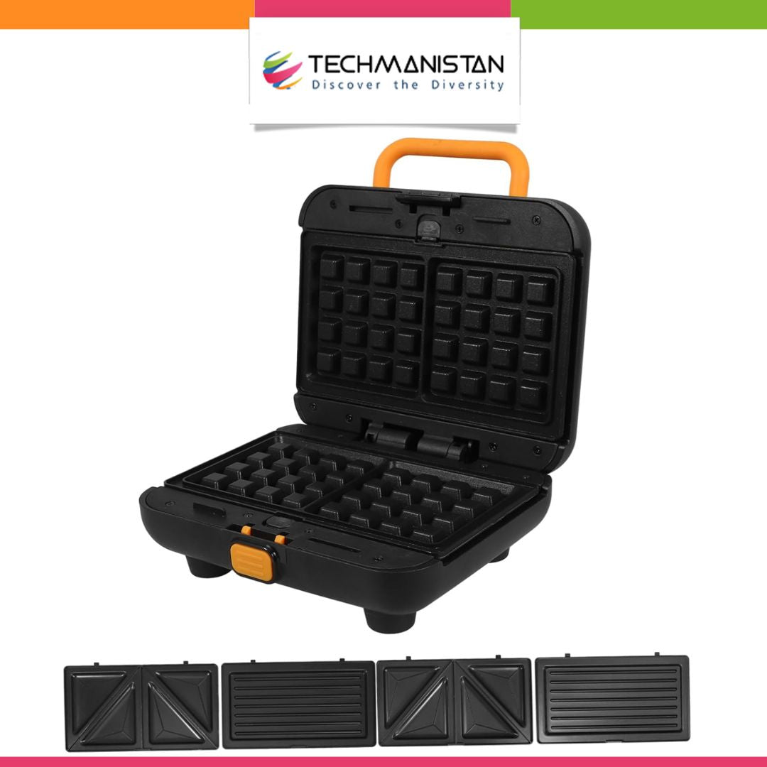 Sandwich Waffle Maker with 3-in-1 Attachments