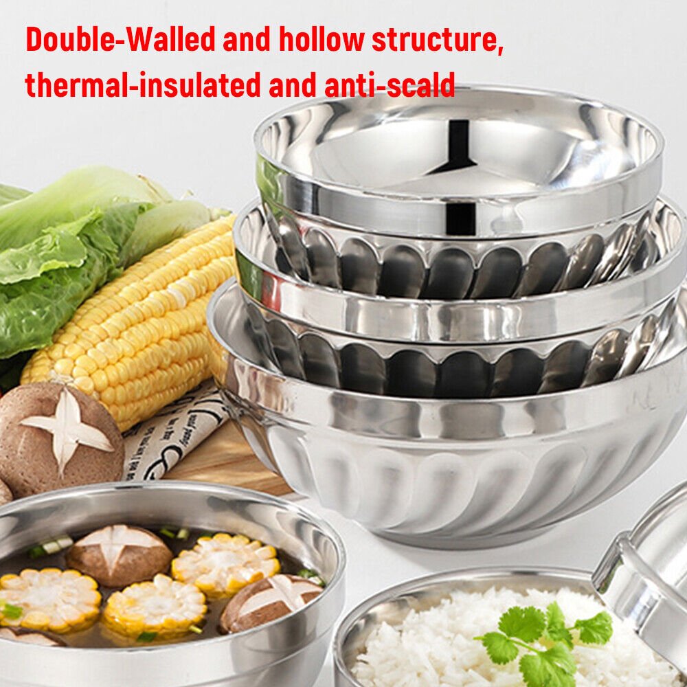 Set of 10 - Double Layer Heat Insulated Bowl